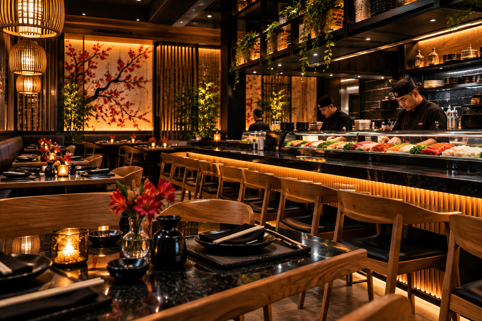 Espaço interno do restaurante SushiHiato